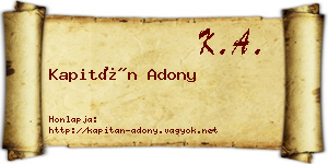 Kapitán Adony névjegykártya